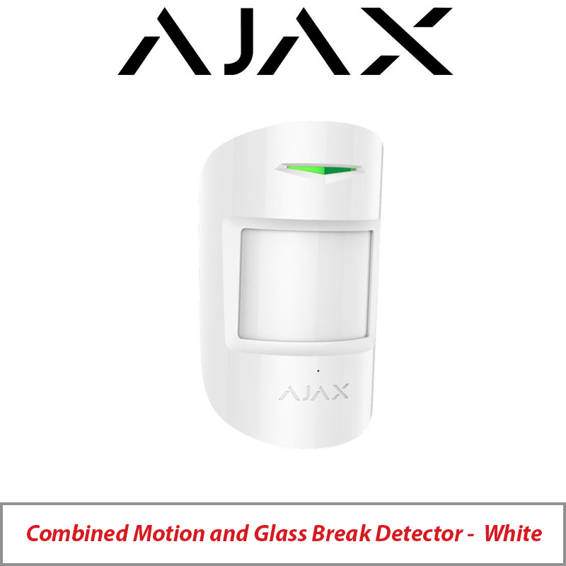 AJAX WIRELESS COMBINED MOTION AND GLASS BREAK DETECTOR WHITE AJAX-22950-WHITE