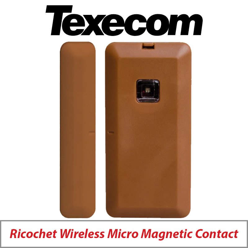 TEXECOM GHA-0003 RICOCHET WIRELESS MICRO MAGNETIC CONTACT IN BROWN