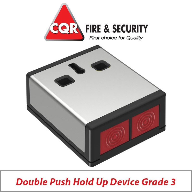 CQR DOUBLE PUSH DP3 HOLD UP DEVICE STAINLESS STEEL-BLACK GRADE 3 PADP3/WH