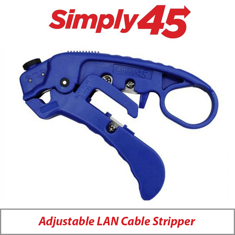 SIMPLY45 ADJUSTABLE CAT7A/6A/6/5E UTP/STP STRIPPER, BLUE - EACH