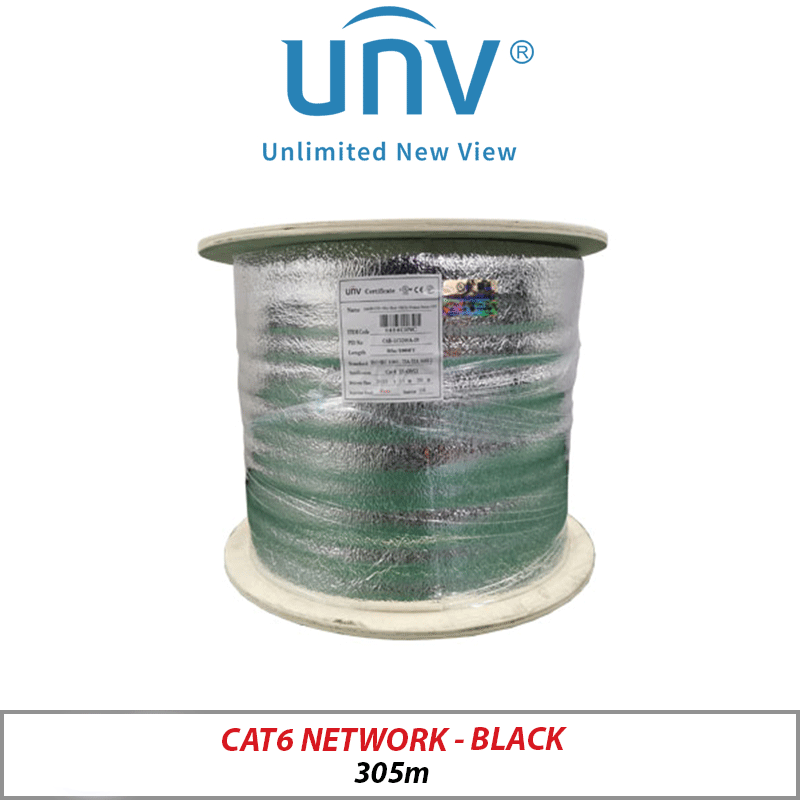 CAT6 NETWORK SF/UTP DOUBLE SHEATHED 305M BLACK UNV-CAB-LC3200A-IN