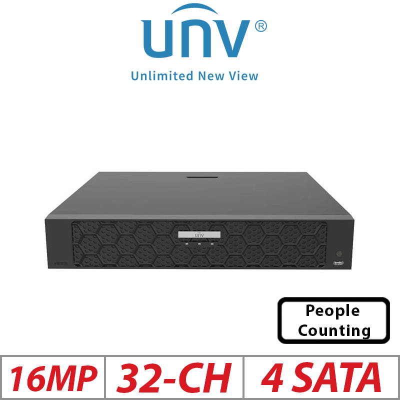 16MP 32-CH UNIVIEW 16 PORT POE 4-SATA HD NVR NVR504-32B-P16