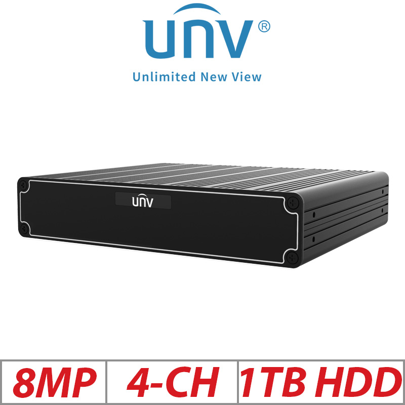 8MP 4CH UNIVIEW INTELLIGENT EDGE COMPUTING SERVER WITH 1TB HDD ADVANCED ECS-504B-XP-HD