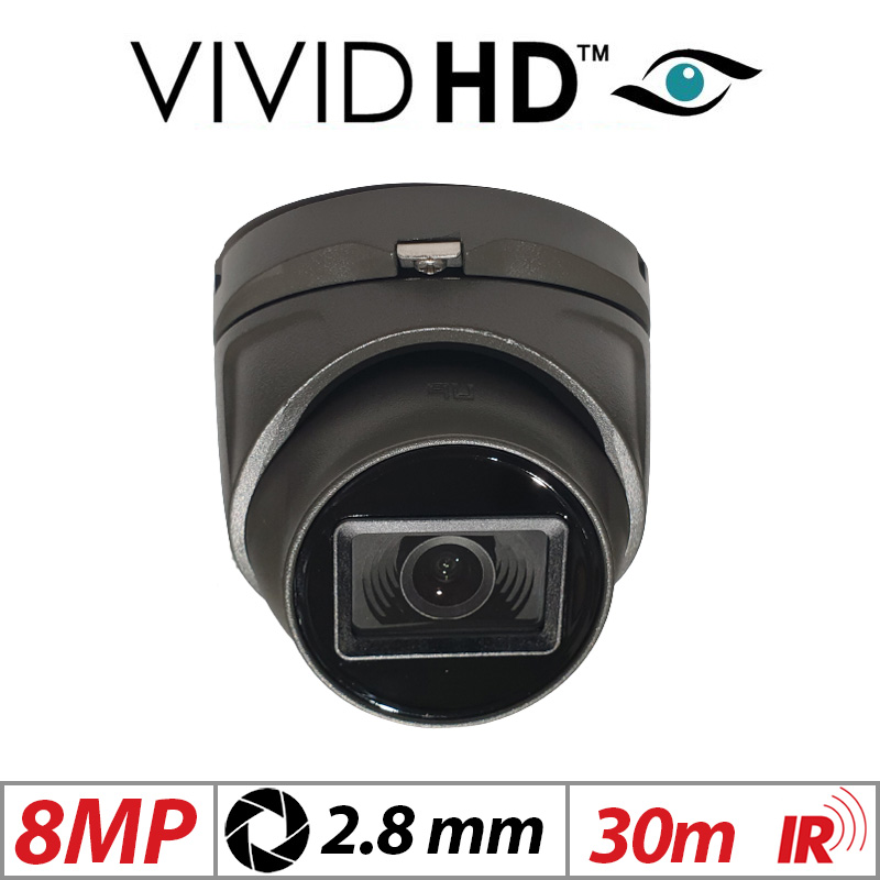8MP VIVID HD 4K UHD TURBO HD 4 IN 1 CAMERA IN GREY