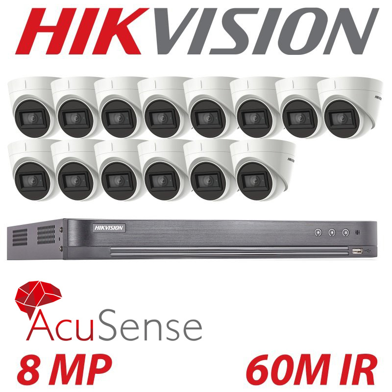 HIKVISION 4K 8MP Camera 8/16CH DVR IP67 60M IR UHD Video CCTV Security Kit UK 