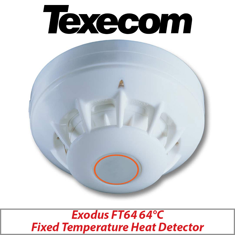 TEXECOM AGB-0003 EXODUS FT64 64C FIXED TEMPERATURE HEAT DETECTOR