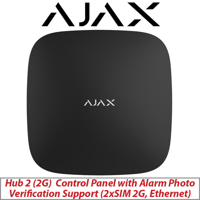 AJAX HUB2 SURVEILLANCE CONTROL PANEL - DUAL GSM AND ETHERNET AJAX-22919 BLACK