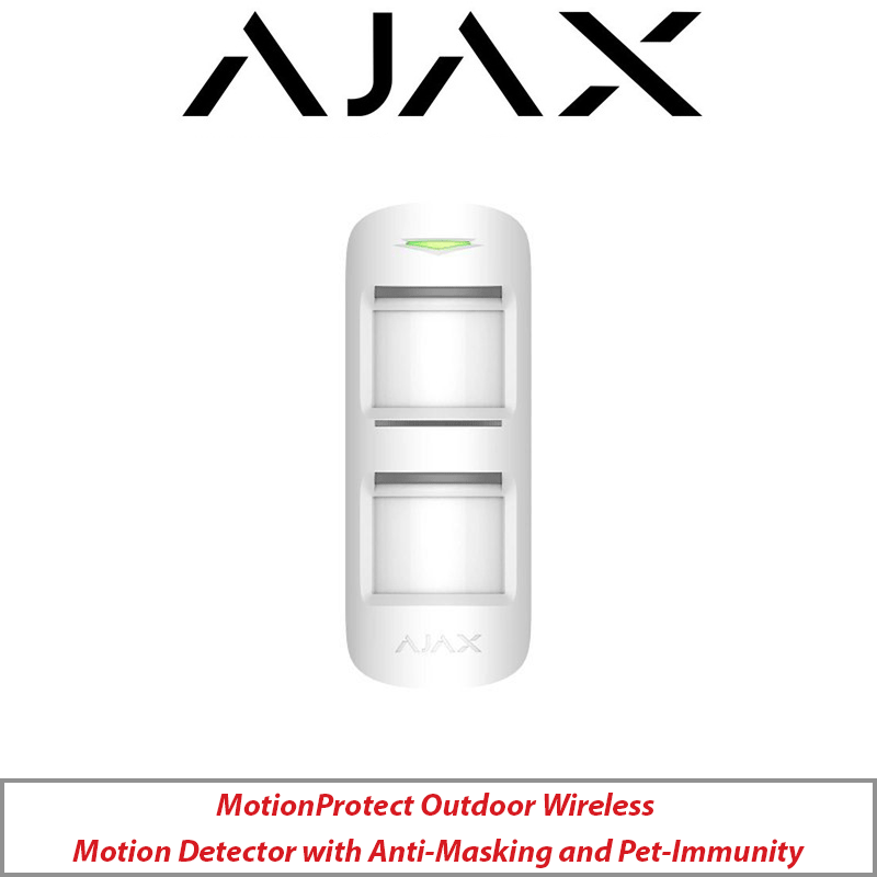 AJAX MOTION PROTECT OUTDOOR WIRELESS MOTION DETECTOR WITH ANTI-MASKING AND PET-IMMUNITY WHITE AJAX-22959-WHITE