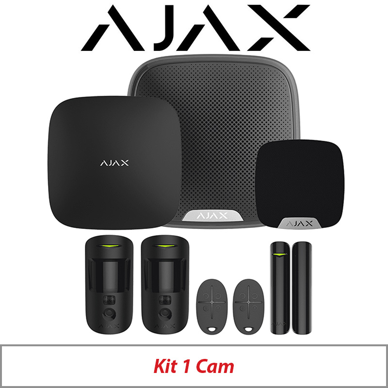 AJAX KIT1 CAM WITH MOTION CAM - DOOR PROTECT - SPACE CONTROL - STREET SIREN AND HOME SIREN AJAX-23301 BLACK