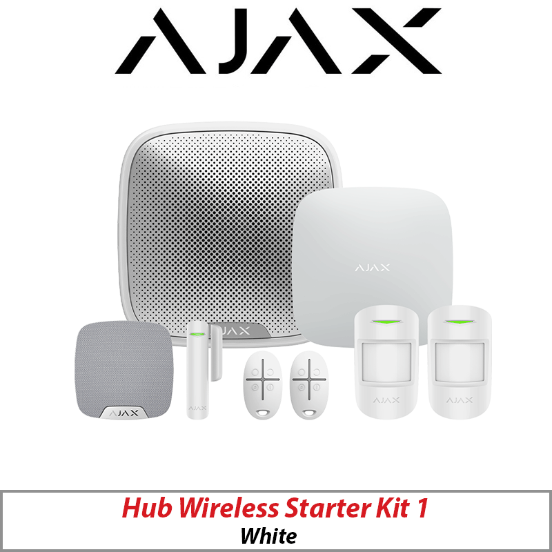 AJAX KIT1 HOUSE - MOTION PROTECT - DOOR PROTECT - SPACE CONTROL - STREET SIREN - KEY FOB - HOME SIREN WHITE AJAX-23310-WHITE