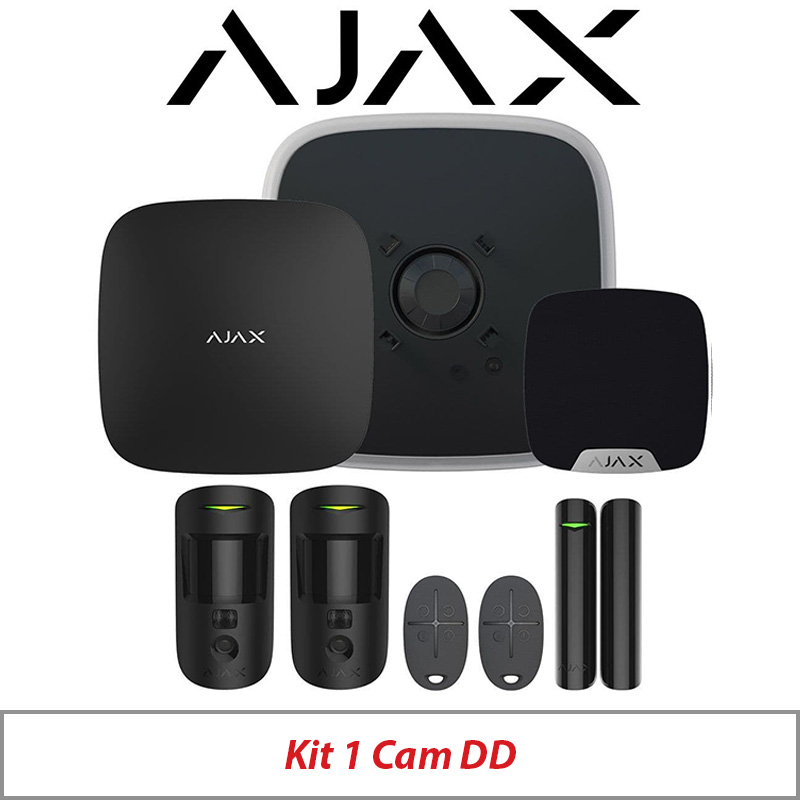 AJAX KIT1 CAM DD WITH MOTION CAM - DOOR PROTECT - SPACE CONTROL - STREET SIREN DOUBLE DECK AND HOME SIREN AJAX-23315 BLACK