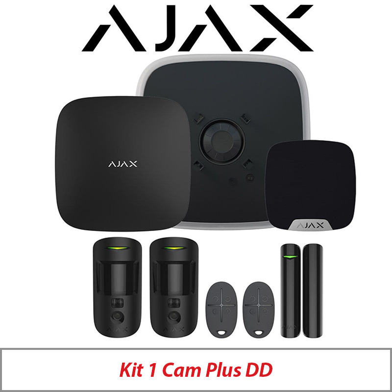 AJAX KIT1 CAM PLUS DD WITH MOTION CAM - DOOR PROTECT - SPACE CONTROL - STREET SIREN DOUBLE DECK AND HOME SIREN AJAX-23317 BLACK