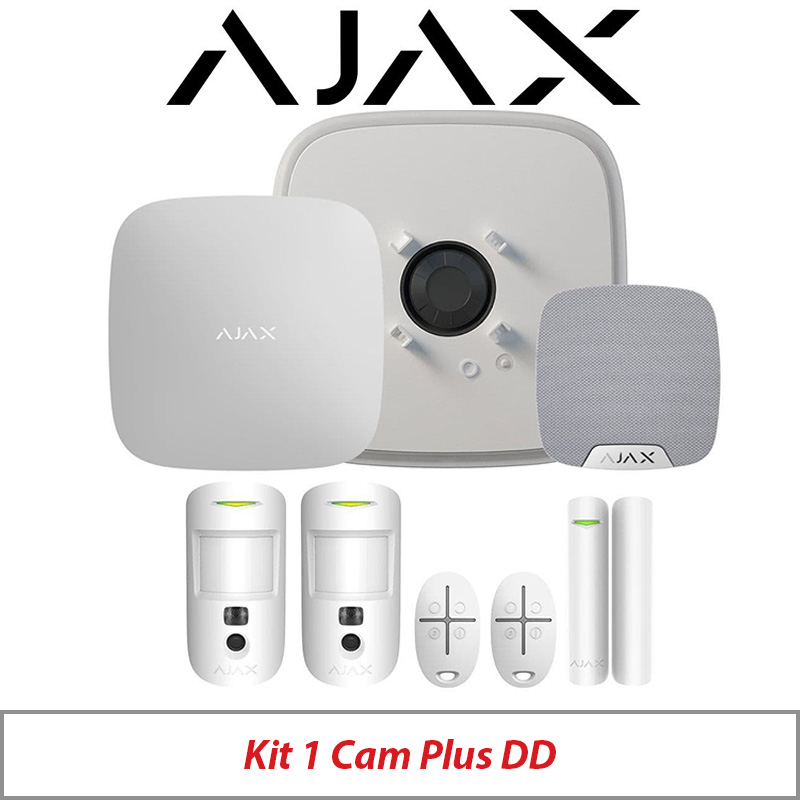 AJAX KIT1 CAM PLUS DD WITH MOTION CAM - DOOR PROTECT - SPACE CONTROL - STREET SIREN DOUBLE DECK AND HOME SIREN AJAX-23318 WHITE