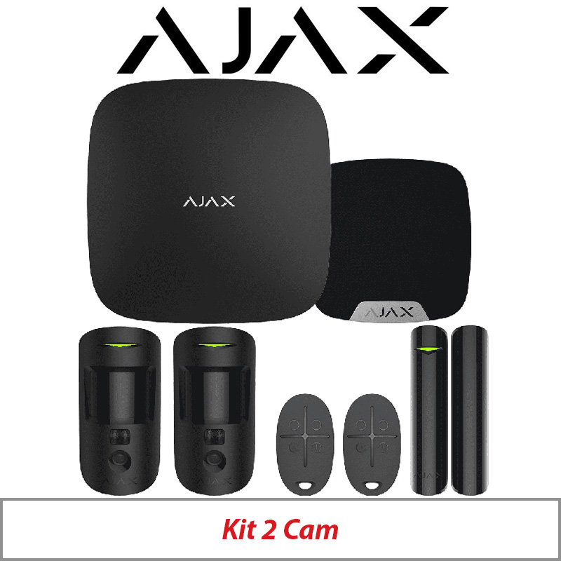 AJAX KIT2 CAM WITH MOTION CAM - DOOR PROTECT - SPACE CONTROL AND HOME SIREN AJAX-23323 BLACK