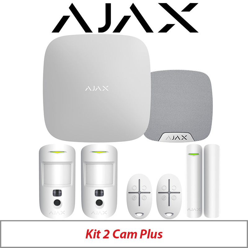 AJAX KIT2 CAM PLUS WITH MOTION CAM - DOOR PROTECT - SPACE CONTROL AND HOME SIREN AJAX-23326 WHITE