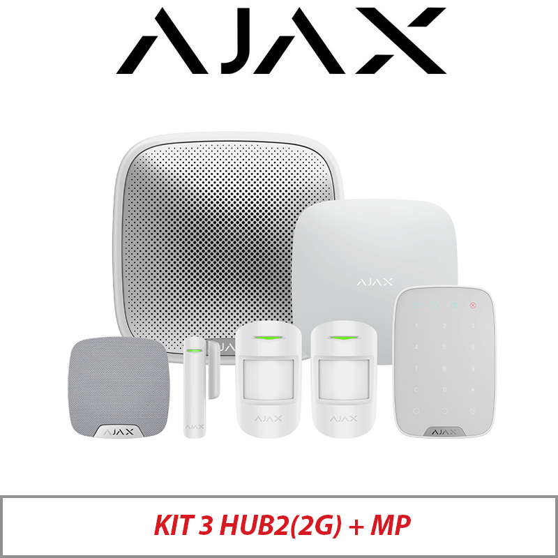AJAX KIT 3 HOUSE WITH KEYPAD INCLUDES , MOTION PROTECT - DOOR PROTECT - STREET SIREN AND HOME SIREN WHITE AJAX-23337-WHITE