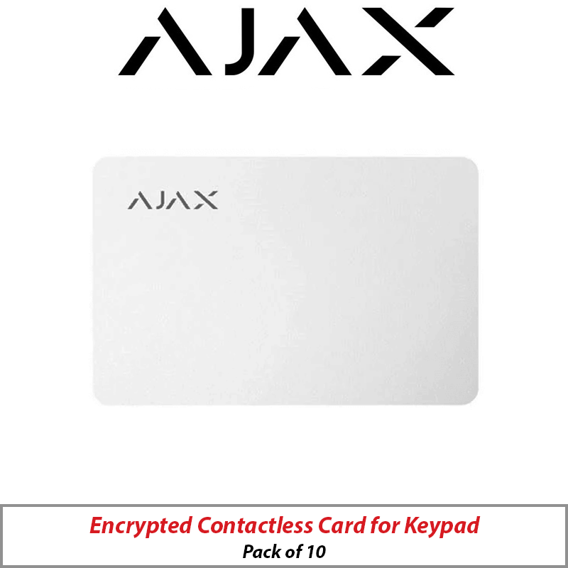 AJAX ENCRYPTED CONTACTLESS CARD FOR KEYPAD PACK OF 10 AJAX-23500-WHITE