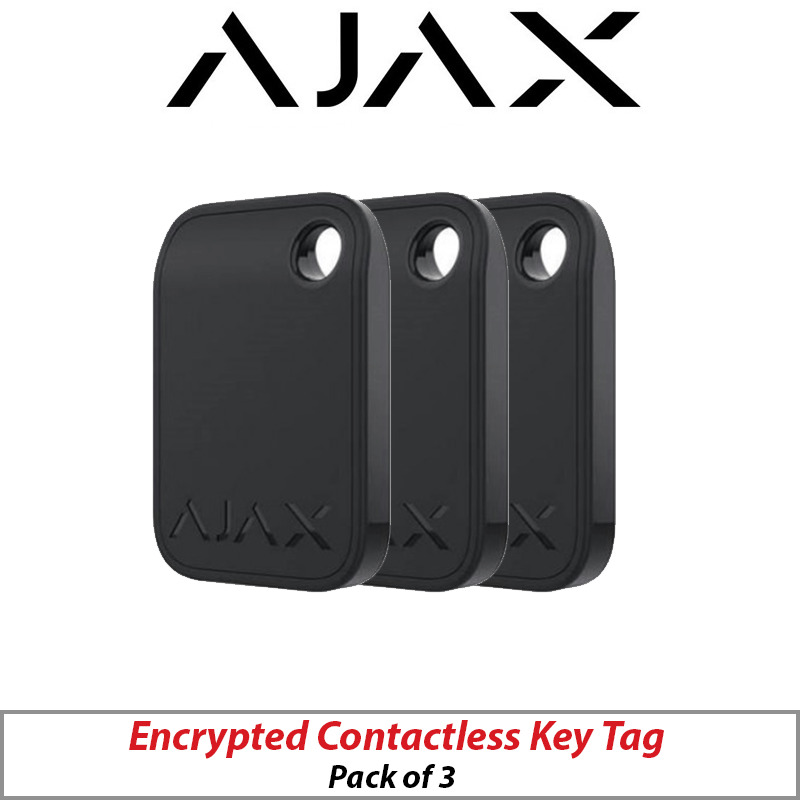 AJAX ENCRYPTED CONTACTLESS KEY TAG FOR KEYPAD PACK OF 3 BLACK AJAX-23525-BLACK