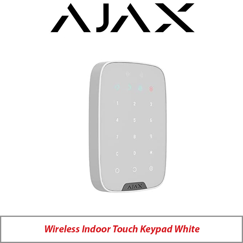 AJAX WIRELESS INDOOR TOUCH KEYPAD SUPPORTING CONTACTLESS CARDS AND TAGS WHITE AJAX-26101-WHITE