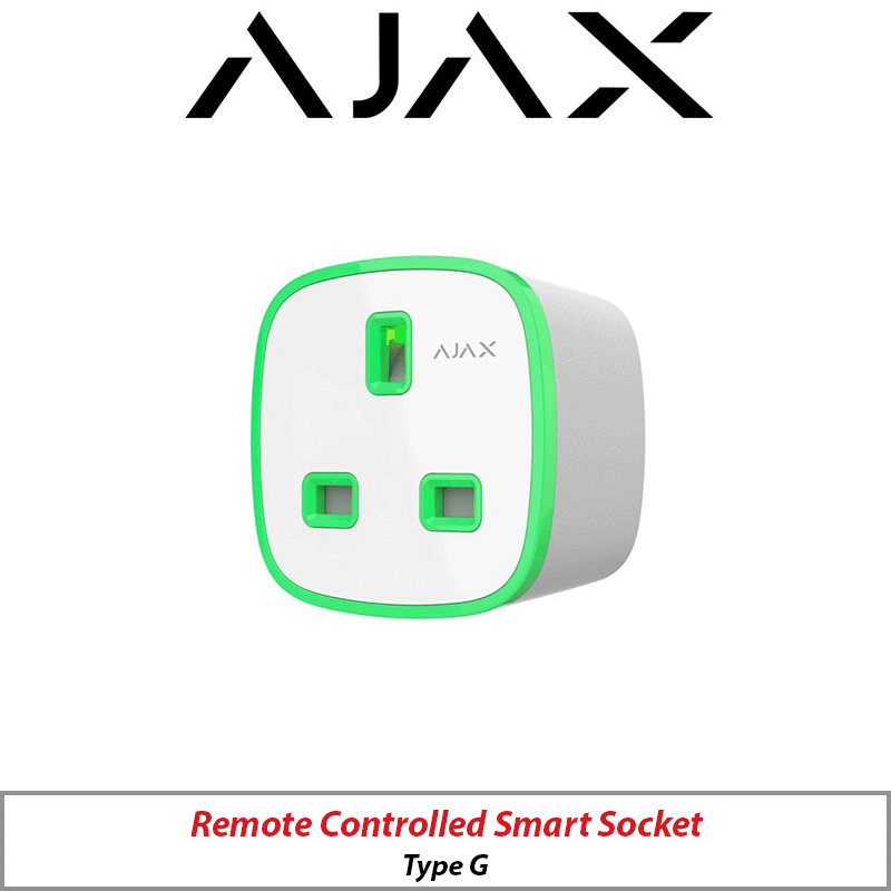 AJAX REMOTE CONTROLLED SMART SOCKET TYPE G WHITE AJAX-32632-WHITE