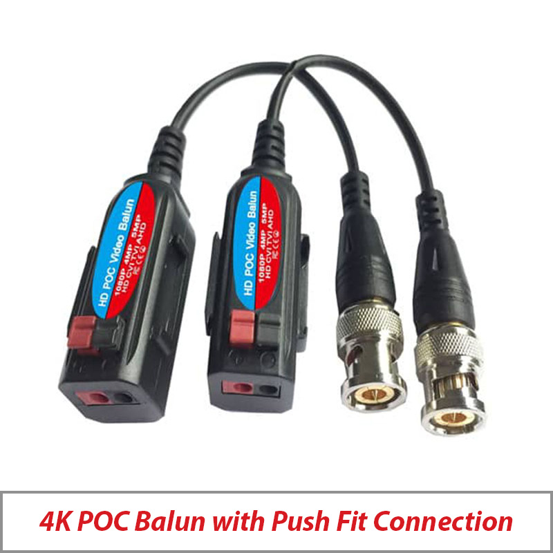 VIDEO BALUN 4K POC WITH PUSH FIT CONNECTION BAL-8MP-POC