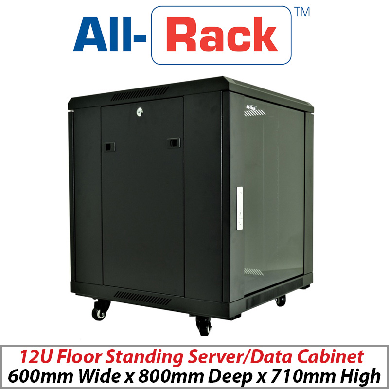 ALL-RACK 12U FLOOR STANDING SERVER-DATA CABINET CAB126X8 - PLEASE ALLOW UP TO 3 DAYS FOR DELIVERY