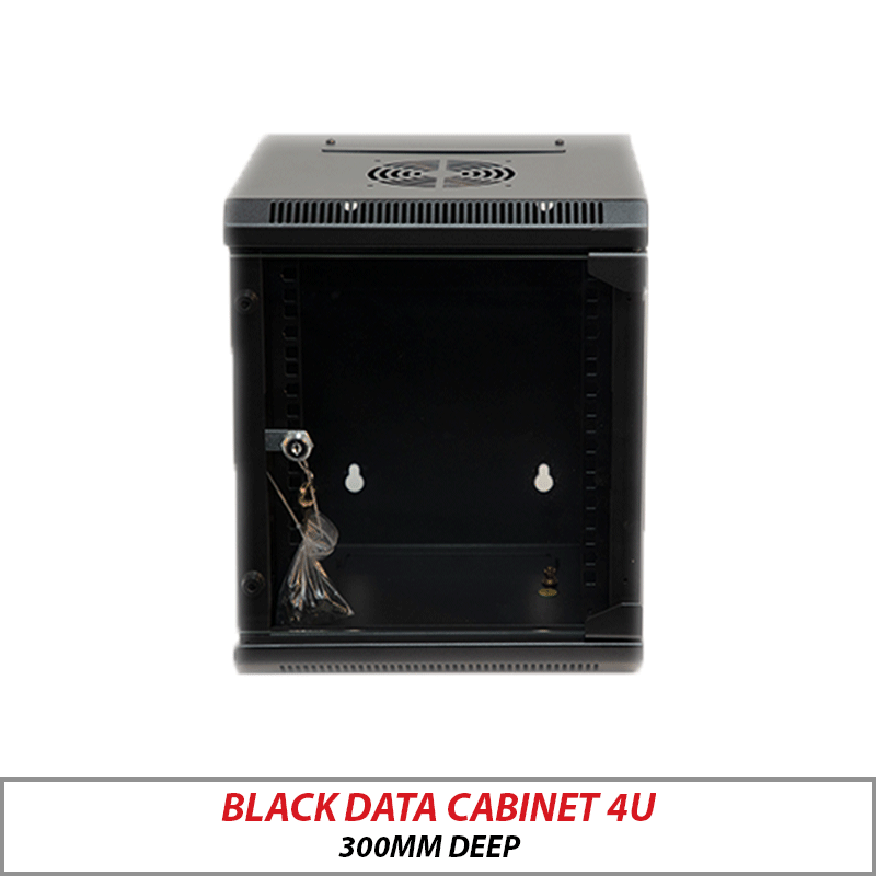 4U DATA CABINET 300MM DEEP BLACK - CABINET-4U-300