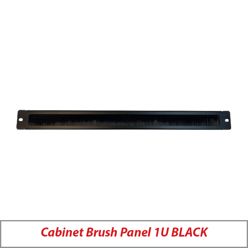 1U RACK PANEL SLOTTED FOR CABLE ENTRY WITH BRUSHES CABINET-BRUSH-PANEL