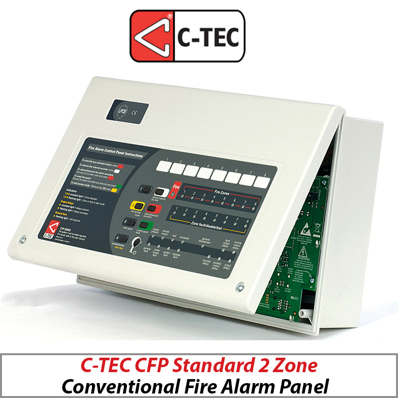 C-TEC CFP STANDARD 2 ZONE CONVENTIONAL FIRE ALARM PANEL CFP702-4