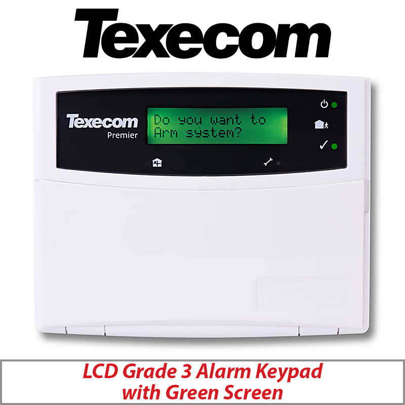 TEXECOM DBA-0001 ALARM KEYPAD WITH GREEN LCD SCREEN GRADE 3
