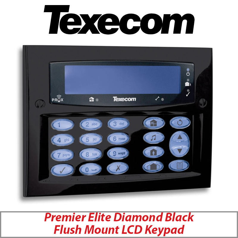 TEXECOM PREMIER ELITE DBD-0124 FLUSH MOUNT KEYPAD DIAMOND BLACK FINISH - GRADE 3