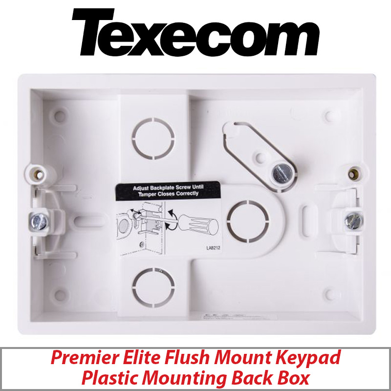 TEXECOM PREMIER ELITE DBE-0002 FLUSH MOUNT KEYPAD PLASTIC MOUNTING BACK BOX