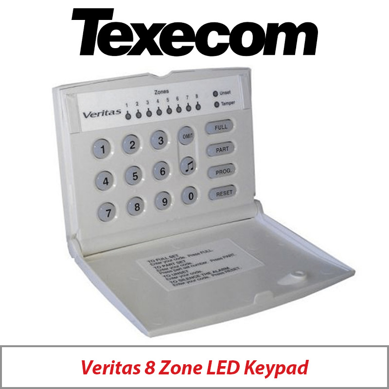 TEXECOM VERITAS DCA-0001 8 ZONE LED KEYPAD - GRADE 2