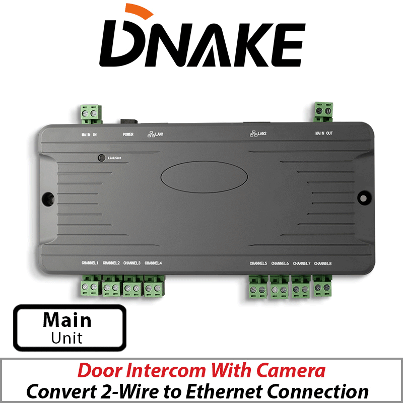 DNAKE DOOR INTERCOM WITH CAMERA - CONVERT 2-WIRE TO ETHERNET CONNECTION GRADED ITEM G1-DNAKE-290A-8