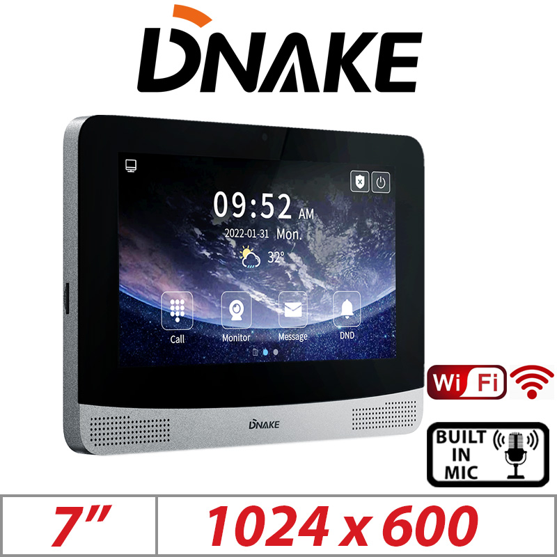 DNAKE 7 INCH IPS LCD ANDROID 10 WI-FI AND 2MP CAMERA INDOOR MONITOR A416A