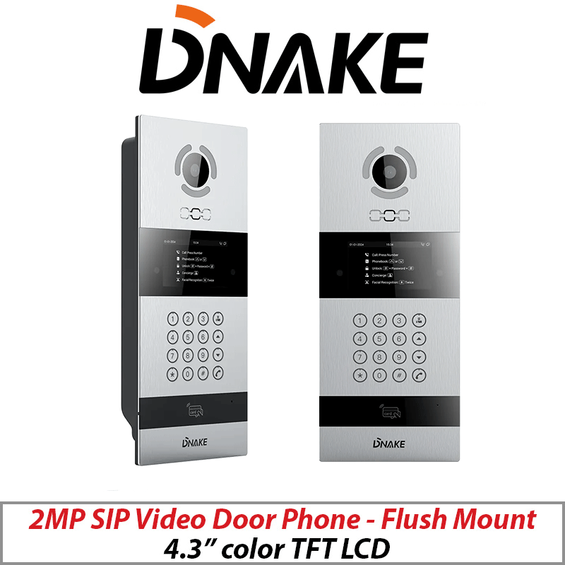 2MP DNAKE 4.3 INCH SIP VIDEO DOOR PHONE FLUSH MOUNT DNAKE-B613-2