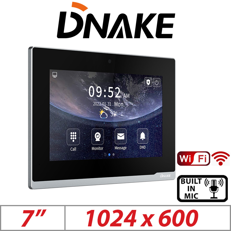 DNAKE 7 INCH TFT LCD ANDROID 10 WI-FI INDOOR MONITOR E416W