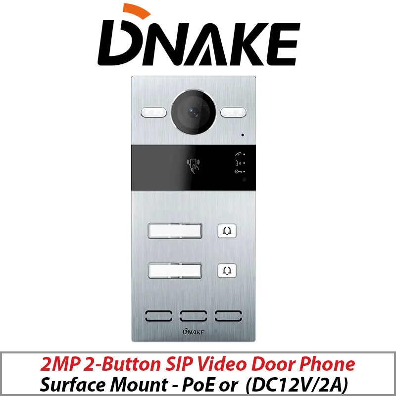 2MP DNAKE INTERCOM 2-BUTTON SIP VIDEO DOOR PHONE SURFACE MOUNT S213M-2/S