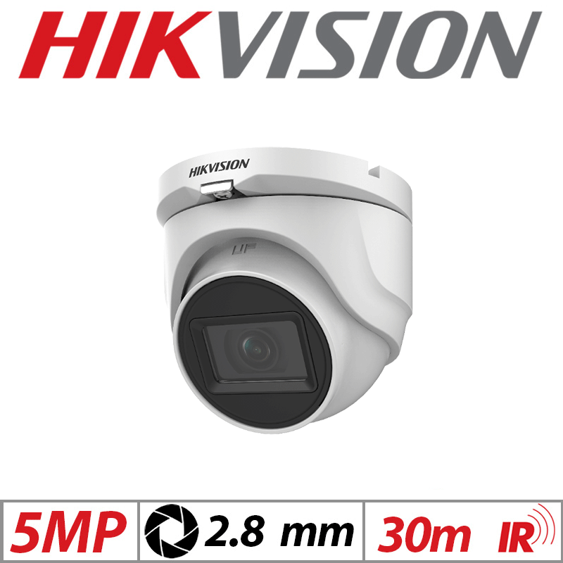 5MP HIKVISION 4IN1 AOC FIXED TURRET CAMERA 2.8MM WHITE DS-2CE76H0T-ITME