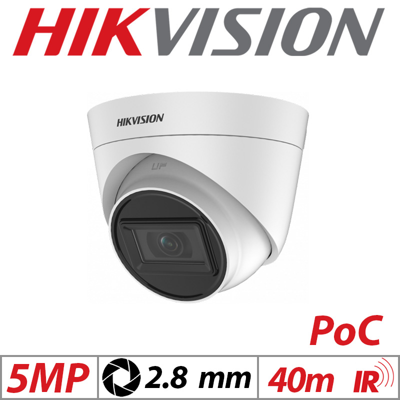 5MP HIKVISION 4IN1 POC FIXED TURRET CAMERA 2.8MM WHITE G1-DS-2CE78H0T-IT3E-2.8MM-white GRADED ITEM