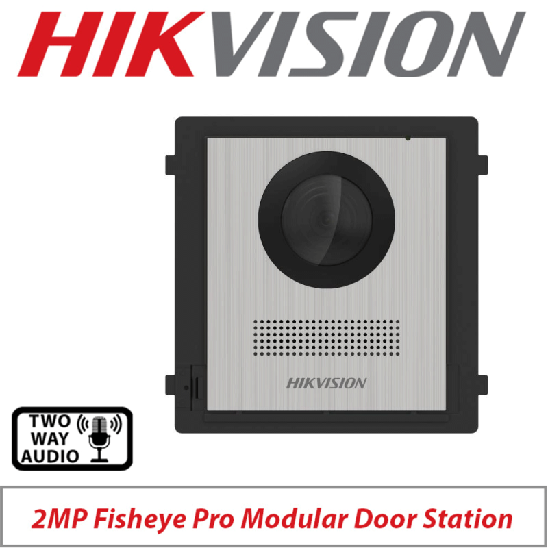 2MP HIKVISION FISHEYE CAMERA MODULAR 2 WIRE VIDEO INTERCOM DOOR STATION STAINLESS STEEL DS-KD8003Y-IME2-NS