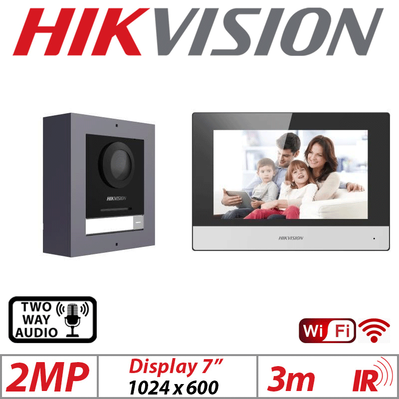 2MP HIKVISION VIDEO INTERCOM VILLA DOOR STATION KIT DS-KIS602(B)