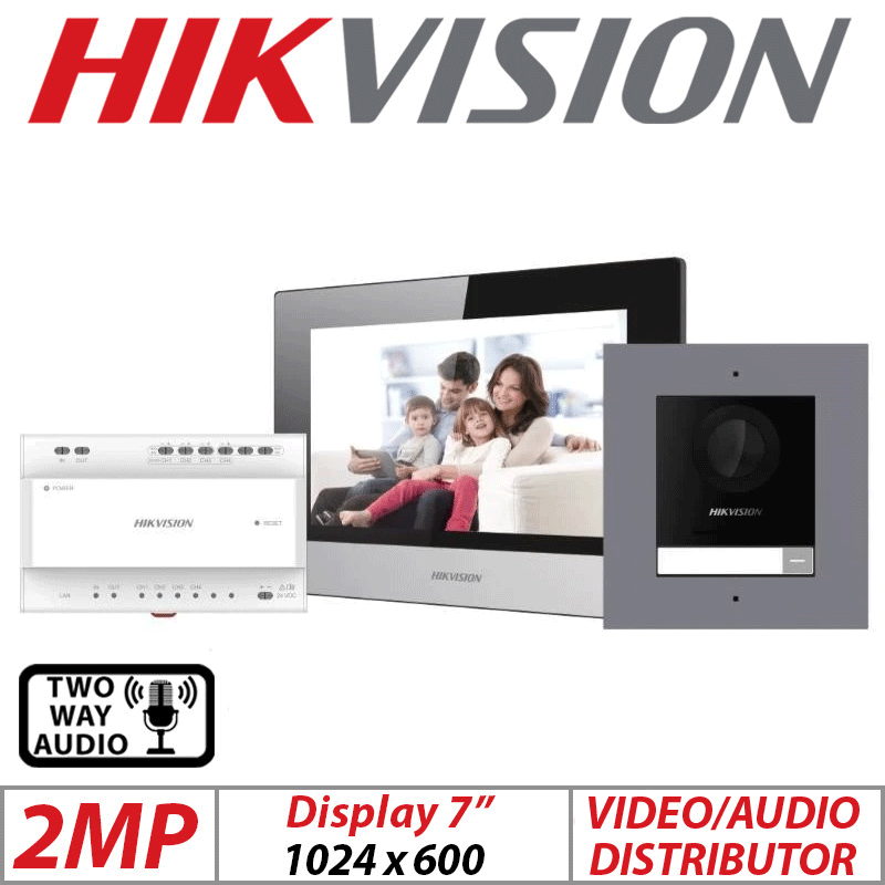 2MP HIKVISION 2 WIRE VIDEO INTERCOM KITDS-KIS702Y