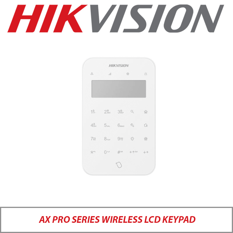 HIKVISION AX PRO SERIES WIRELESS LCD KEYPAD - DS-PK1-LT-WE