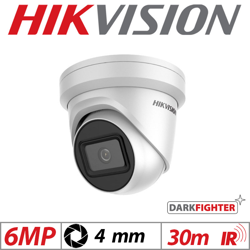 6MP HIKVISION DARKFIGHTER FIXED TURRET IP NETWORK CAMERA 4MM WHITE DS-2CD2365G1-I