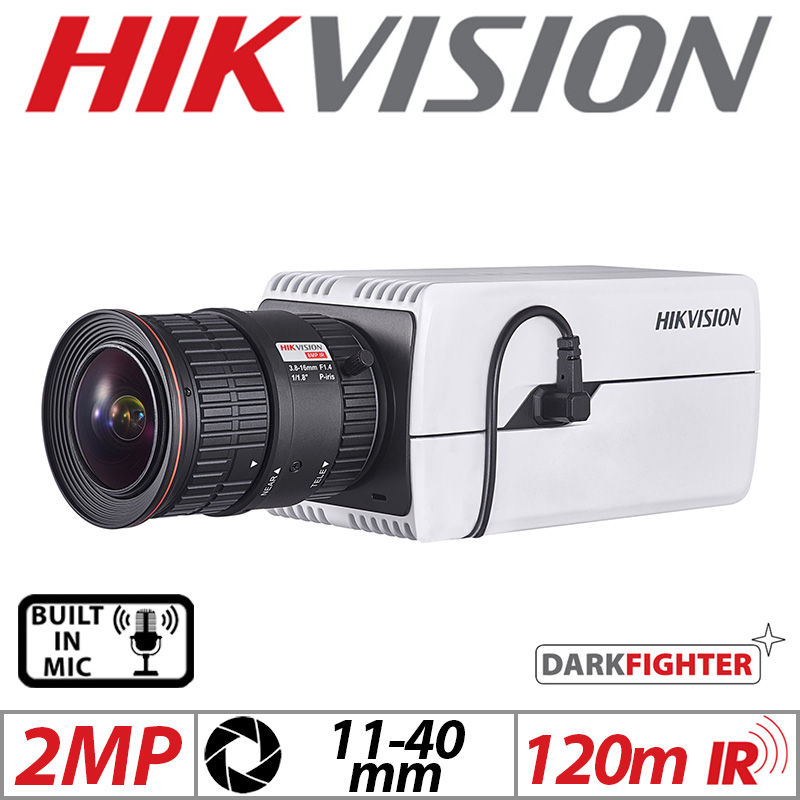 2MP HIKVISION DARKFIGHTER BULLET NETWORK CAMERA WITH BUILT IN MIC 11-40MM WHITE DS-2CD5026G0-E-I