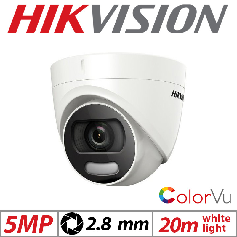 5MP HIKVISION 4IN1 COLORVU TURRET CAMERA 2.8MM WHITE DS-2CE72HFT-F28 GRADED ITEM