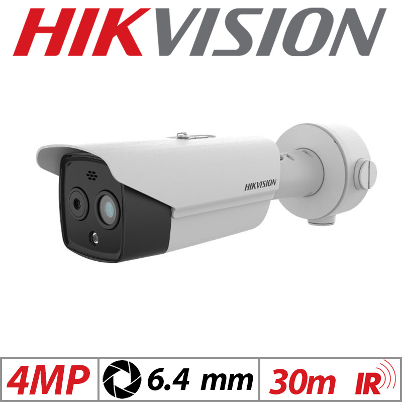 4MP HIKVISION DEEP IN VIEW THERMAL 6.9MM AND OPTICAL 6.4MM BI-SPECTRUM NETWORK IP POE BULLET CAMERA DS-2TD2628-7-QA