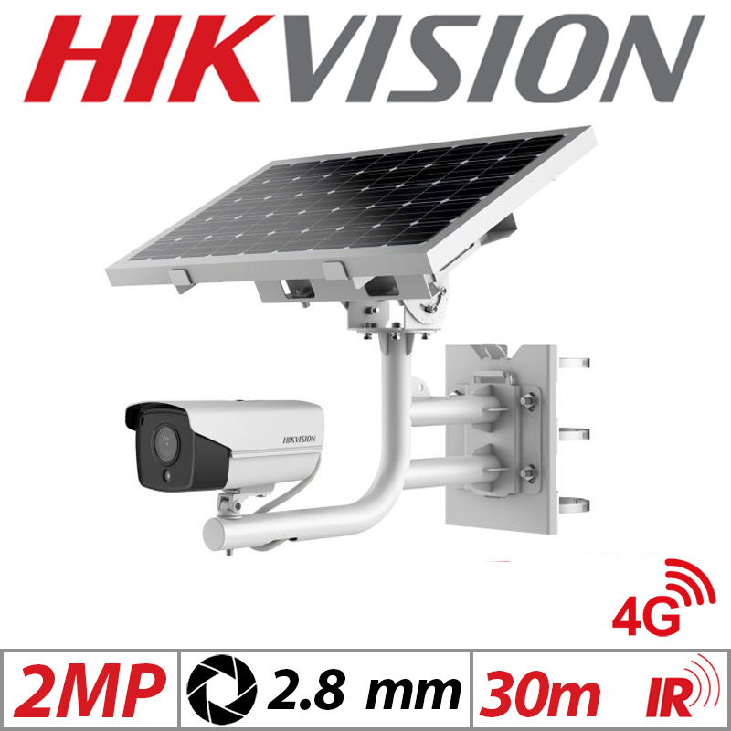 2MP HIKVISION FIXED BULLET SOLAR POWER 4G NETWORK CAMERA KIT 2.8MM WHITE DS-2XS6A25G0-I-CH20S40