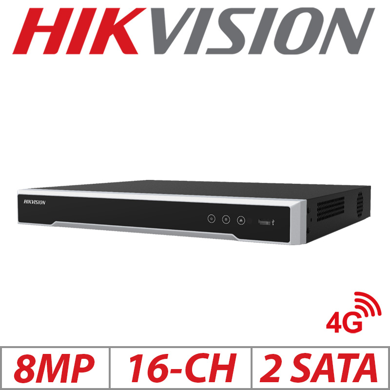 8MP 16CH 4K 4G HIKVISION 2 SATA INTERFACE HDMI NVR DS-7616NI-K2/16P/4G